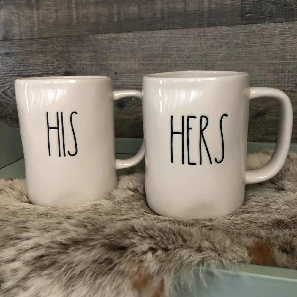 Rae Dunn set of His Hers mugs